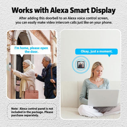 SC060-WCB2 1080P Smart WiFi Video Doorbell Camera Supports Two-way Audio & Night Vision, UK Plug, EU Plug, US Plug
