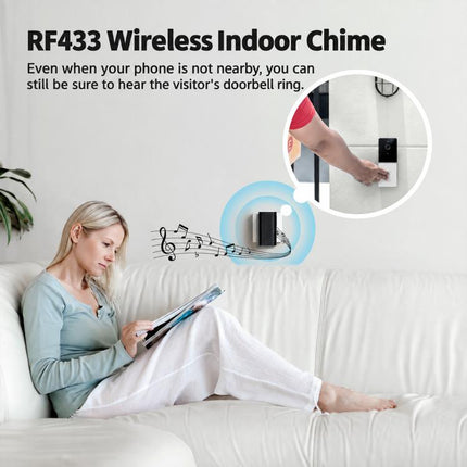 SC060-WCB2 1080P Smart WiFi Video Doorbell Camera Supports Two-way Audio & Night Vision, UK Plug, EU Plug, US Plug