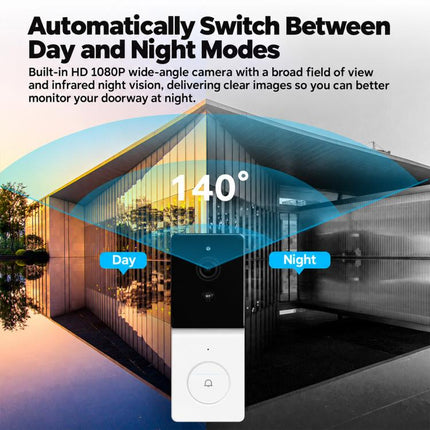 SC060-WCB2 1080P Smart WiFi Video Doorbell Camera Supports Two-way Audio & Night Vision, UK Plug, EU Plug, US Plug