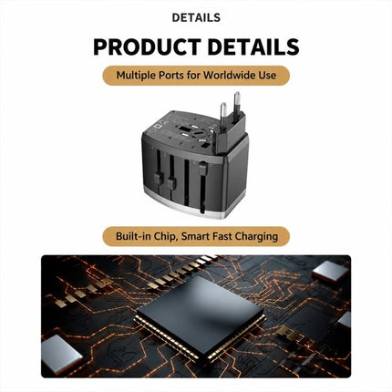 USB QC3.0 Universal Travel Adapter Portable Power Socket Charger