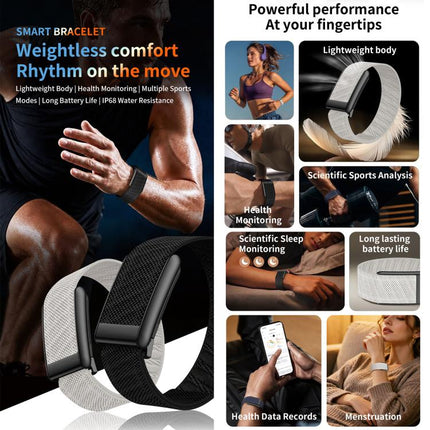 HK50 Screenless Smart Bracelet Fitness Band, QWatch Pro, Heart Rate, Blood Oxygen Monitoring