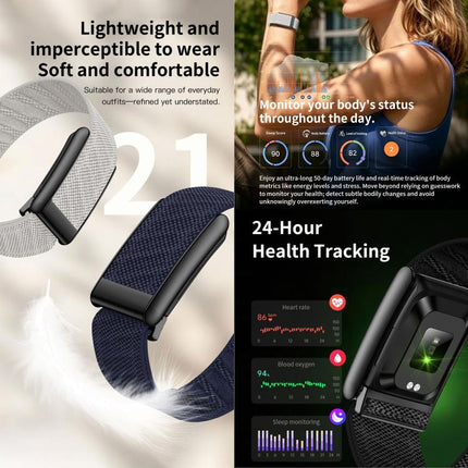 HK50 Screenless Smart Bracelet Fitness Band, QWatch Pro, Heart Rate, Blood Oxygen Monitoring