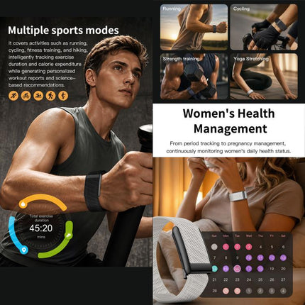 HK50 Screenless Smart Bracelet Fitness Band, QWatch Pro, Heart Rate, Blood Oxygen Monitoring