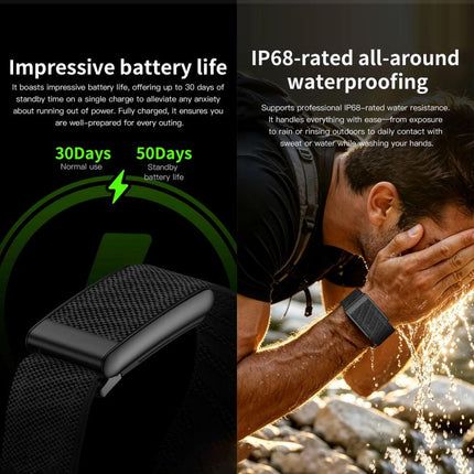 HK50 Screenless Smart Bracelet Fitness Band, QWatch Pro, Heart Rate, Blood Oxygen Monitoring