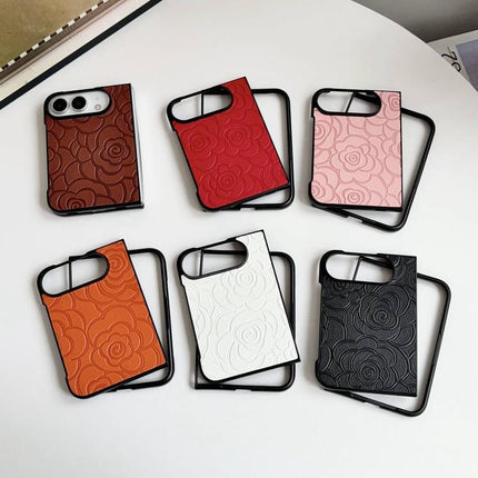 Impression Camellia Pattern Protective Phone Case, For iPhone Duo