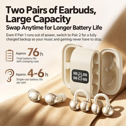 2 in 1 Gaming Sports Bluetooth Earphone with LED Digital Display