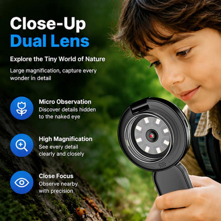 K01 HD Dual-Lens Handheld 500X Digital Microscope