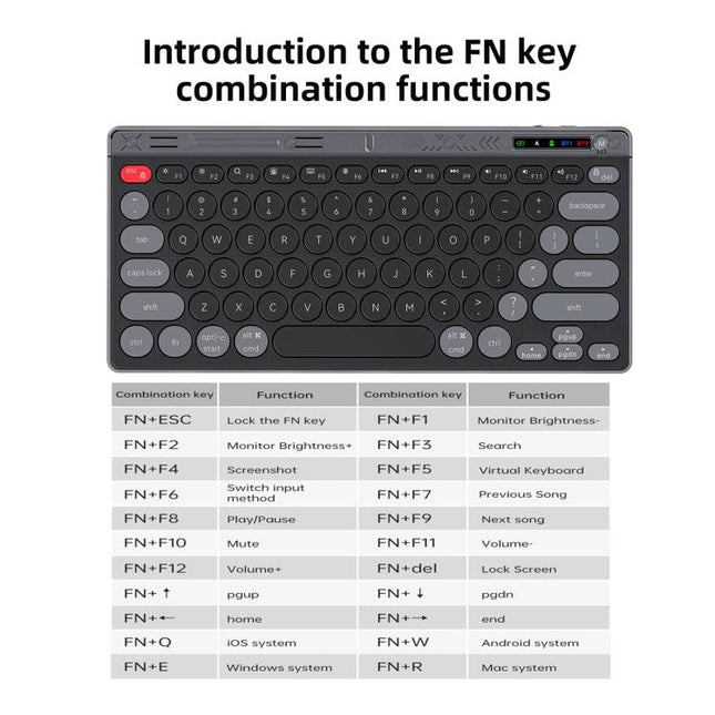 HXSJ MK781 One-touch Switching 2.4G Wireless Bluetooth Scissors Keyboard, Keyboard