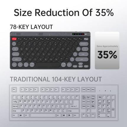 HXSJ MK781 One-touch Switching 2.4G Wireless Bluetooth Scissors Keyboard, Keyboard