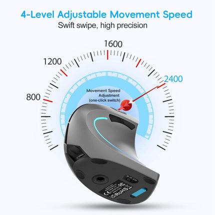 HXSJ T22 2.4G BT5.1 Dual Mode Vertical Mouse