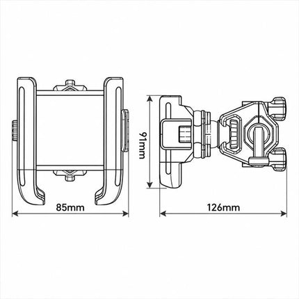Motorcycle Shock-absorbing Phone Navigation Holder, Rearview Mirror, Handlebar, 2 in 1