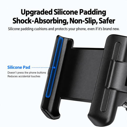 Motorcycle Shock-absorbing Phone Navigation Holder, Rearview Mirror, Handlebar, 2 in 1