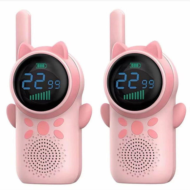 1 Pair D25 Cat Ear Design Children Handheld Two-Way Walkie Talkies