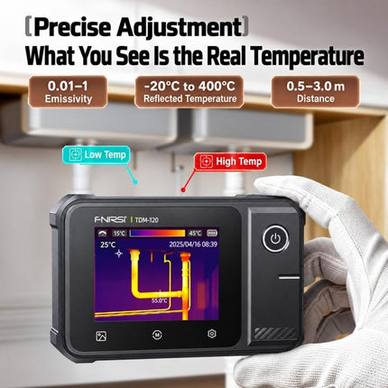 FNIRSI High-Precision HD Floor Heating Infrared Thermal Imaging Detector, TDM-120, TDM-120P with Multimeter