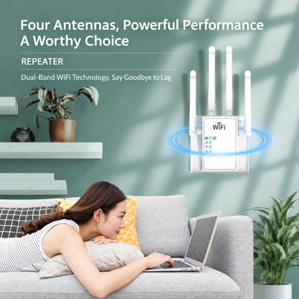 KP1600 Dual-Band Wi-Fi Range Extender 1200Mbps Gigabit Router Wireless Network Booster, AU Plug, EU Plug, US Plug