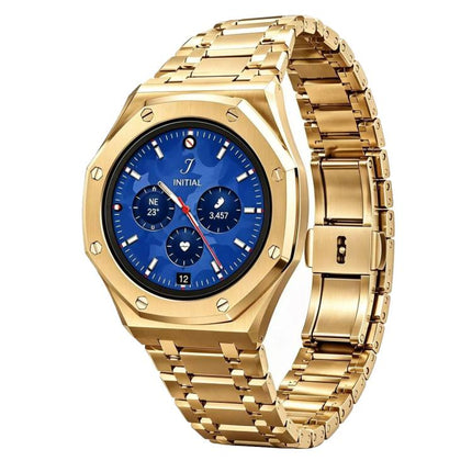 Metal Case Integrated Five-Beads Folding Clasp Stainless Steel Watch Band, For Galaxy Watch9 / 8 40mm