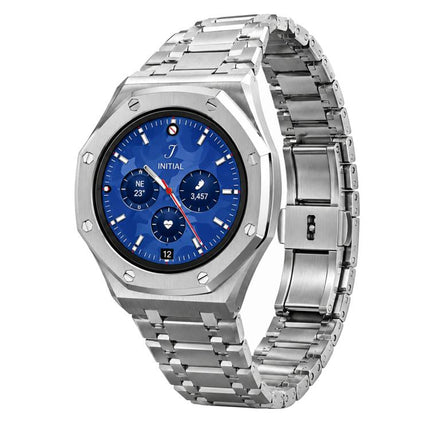 Metal Case Integrated Five-Beads Folding Clasp Stainless Steel Watch Band, For Galaxy Watch9 / 8 40mm