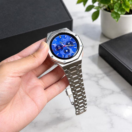 Metal Case Integrated Five-Beads Folding Clasp Stainless Steel Watch Band, For Galaxy Watch9 / 8 40mm