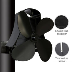 YL-105 4-Blade Aluminum Heat Powered Fireplace Stove Fan, YL-105(White), YL-105 (Black), YL-105 (Bronze), YL-105 (Grey), YL-105 (Gold), YL-105 (Rose Red), YL-105 (Silver)