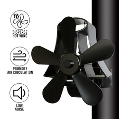 YL-106 5-Blade High Temperature Aluminum Heat Powered Fireplace Stove Fan, YL-106 (Grey), YL-106 (Gold), YL-106 (Rose Red), YL-106 (Silver), YL-106 (White), YL-106 (Black), YL-106 (Bronze)