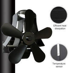 YL-106 5-Blade High Temperature Aluminum Heat Powered Fireplace Stove Fan, YL-106 (Grey), YL-106 (Gold), YL-106 (Rose Red), YL-106 (Silver), YL-106 (White), YL-106 (Black), YL-106 (Bronze)