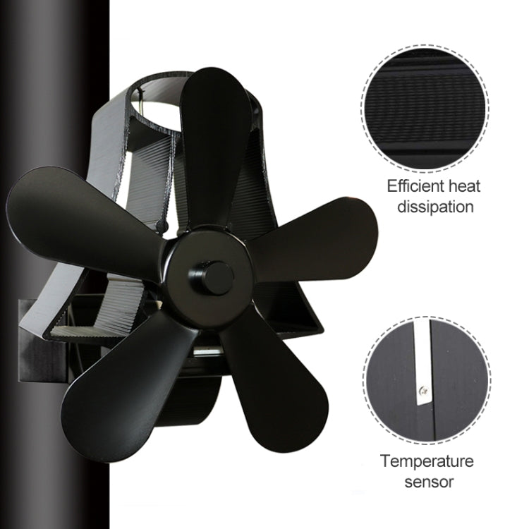 YL-106 5-Blade High Temperature Aluminum Heat Powered Fireplace Stove Fan, YL-106 (Rose Red), YL-106 (Silver), YL-106 (White), YL-106 (Black), YL-106 (Bronze), YL-106 (Grey), YL-106 (Gold)