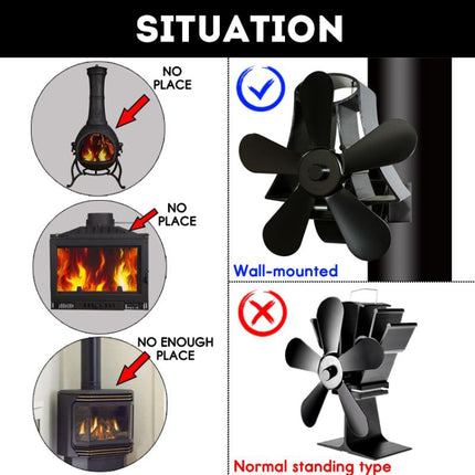 YL-106 5-Blade High Temperature Aluminum Heat Powered Fireplace Stove Fan, YL-106 (Rose Red), YL-106 (Silver), YL-106 (White), YL-106 (Black), YL-106 (Bronze), YL-106 (Grey), YL-106 (Gold)