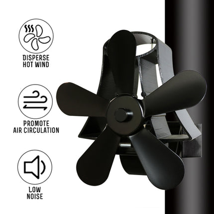 YL-106 5-Blade High Temperature Aluminum Heat Powered Fireplace Stove Fan, YL-106 (White), YL-106 (Black), YL-106 (Bronze), YL-106 (Grey), YL-106 (Gold), YL-106 (Rose Red), YL-106 (Silver)