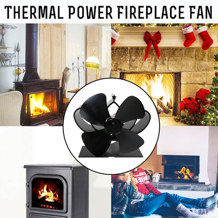 YL201 4-Blade High Temperature Metal Heat Powered Fireplace Stove Fan, YL201 (Gold), YL201 (Rose Red), YL201 (Silver), YL201 (Black), YL201 (Bronze), YL201 (Grey)