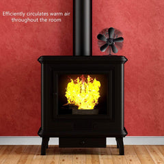 YL602 5-Blade High Temperature Metal Heat Powered Fireplace Stove Fan, YL602 (Black), YL602 (Bronze), YL602 (Grey), YL602 (Gold), YL602 (Rose Red), YL602 (Silver)