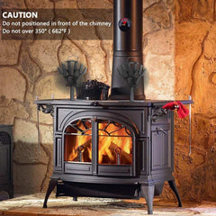 YL602 5-Blade High Temperature Metal Heat Powered Fireplace Stove Fan, YL602 (Black), YL602 (Bronze), YL602 (Grey), YL602 (Gold), YL602 (Rose Red), YL602 (Silver)