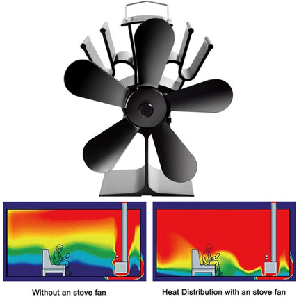 YL602 5-Blade High Temperature Metal Heat Powered Fireplace Stove Fan, YL602 (Rose Red), YL602 (Silver), YL602 (Black), YL602 (Bronze), YL602 (Grey), YL602 (Gold)