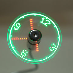 Mini Durable USB Clock Time Display Flexible LED Light Fan, DC 5V