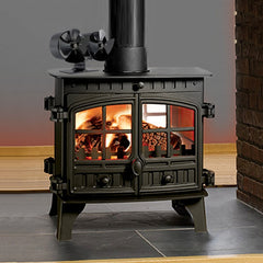 Double Head 8-Blade Aluminum Heat Powered Fireplace Stove Fan