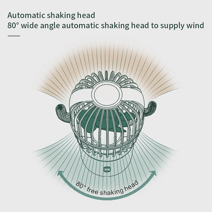 F6 Cactus Portable Mini Fan USB Shaking Head Handheld Desk Electric Fan