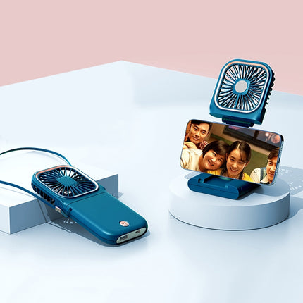 F30 Galvanischer Handventilator, tragbarer, zusammenklappbarer, stummer USB-Halsventilator zum Aufhängen, verbesserte Version, F30 (Pink), F30 (Grün), F30 (Blau), F30 (Weiß)