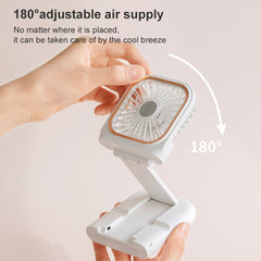 F30 Electroplating Handheld Fan Portable Desktop Folding Mute USB Hanging Neck Fan, Upgraded Version, F30 (White), F30 (Pink), F30 (Green), F30 (Blue)