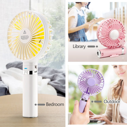 S2 Portable Foldable Handheld Electric Fan, with 3 Speed Control & Night Light
