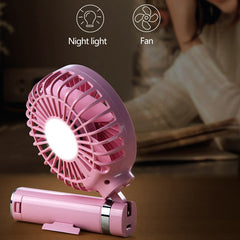 S2 Portable Foldable Handheld Electric Fan, with 3 Speed Control & Night Light