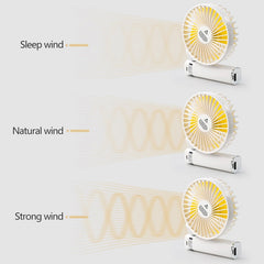 S2 Portable Foldable Handheld Electric Fan, with 3 Speed Control & Night Light