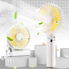 S2 Portable Foldable Handheld Electric Fan, with 3 Speed Control & Night Light