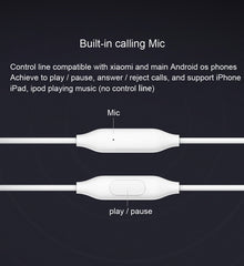 Original Xiaomi Mi In-Ear Headphones Basic Earphone with Wire Control + Mic, Support Answering and Rejecting Call