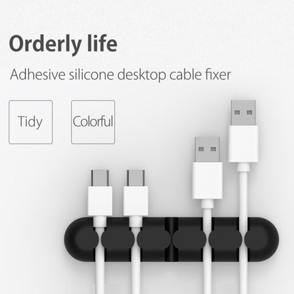 ORICO CBS5 - Organizador de cables de escritorio de silicona, tamaño: 9,6 x 2 x 1,2 cm