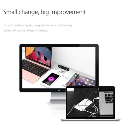 ORICO CBS5 - Organizador de cables de escritorio de silicona, tamaño: 9,6 x 2 x 1,2 cm