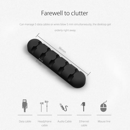 ORICO CBS5 - Organizador de cables de escritorio de silicona, tamaño: 9,6 x 2 x 1,2 cm