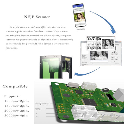 NEJE KZ 3000mW Bluetooth DIY USB Laser Engraver Carving Machine