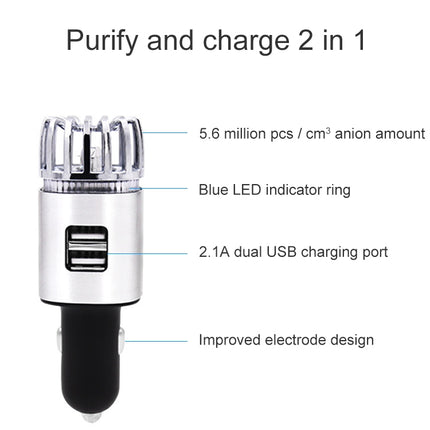2 in 1 Car Negative-ion  Aromatherapy Air Purifier Humidifier + Dual USB Port Car Charger