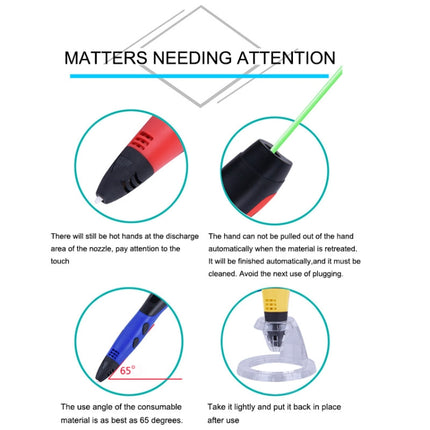 Gen 6th ABS / PLA Filament Kids DIY Drawing 3D Printing Pen with LCD Display(Blue+Black), EPR5210L, EPR5210R, EPR5210W, EPR5210Y