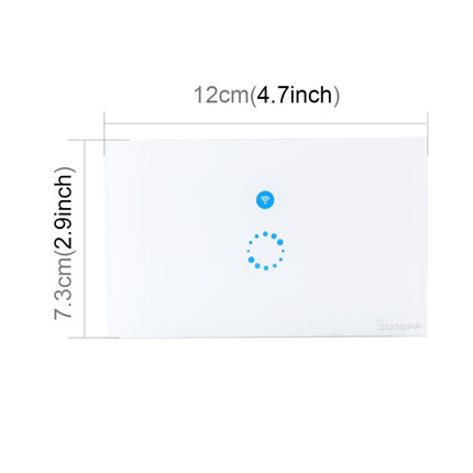 Sonoff  Touch 120mm 1 Gang Tempered Glass Panel Wall Switch Smart Home Light Touch Switch, Compatible with Alexa and Google Home, AC 90V-250V 400W 2A, 120mm