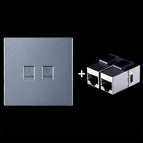 Dual Ports Panel+Shielded Pass-through / Grey